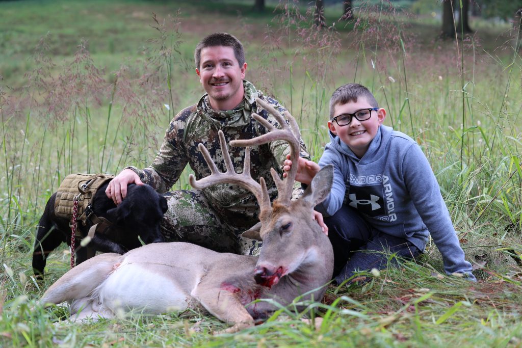 tracking wounded deer with a dog