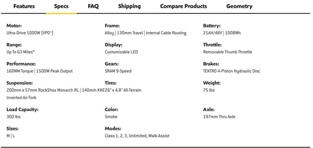 quietkat ibex specifications